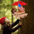 thumbnail image 2 of Anuirheih Clearance Squirrels Feeder, Wooden Squirrels Feeders for Outside with Umbrella, Flag, Corn Nut Holder, Solid Structure, Squirrels Table Feeder, 2 of 8