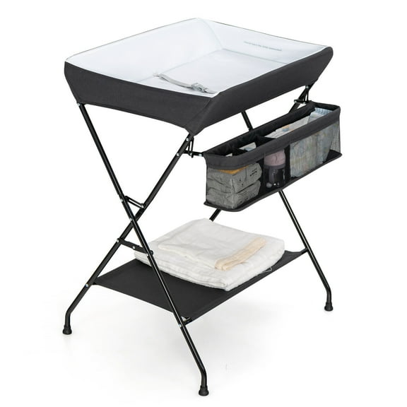 Topbuy Infant Folding Changing Table Portable Baby Diaper Station Gray