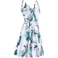 thumbnail image 2 of Robe d'Été Décontractée à Bretelles Spaghetti à Col en V à Fleurs pour Femme avec Poche Fleur Verte G, 2 of 4