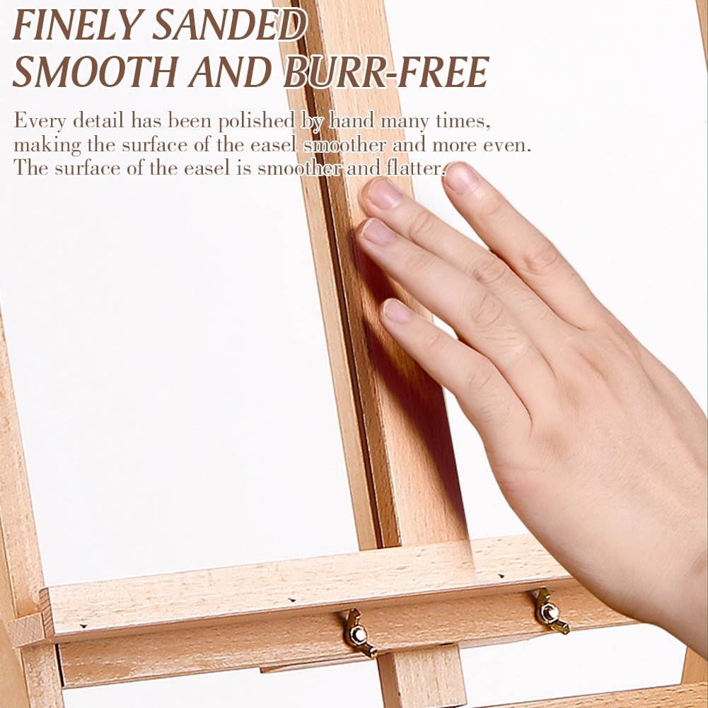 Qiyester Beech Multi-Function Easel, Foldable and Adjustable Height , Oil Painting Easel Suitable for Sketching and Oil Painting