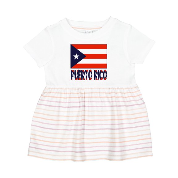 Inktastic Puerto Rico Flag & Name Girls Baby Dress