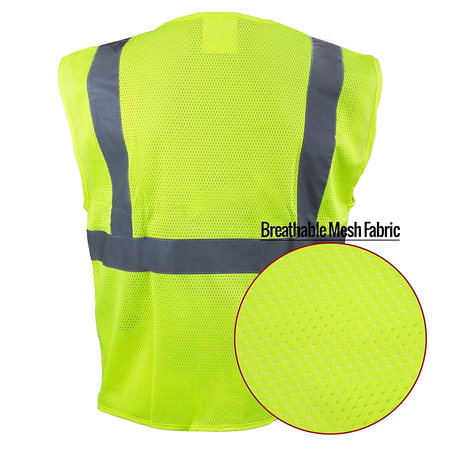RK Safety High Visibility Safety Vest with Reflective Strips and Pockets - ANSI Class 2 - Neon Yellow / 3XL