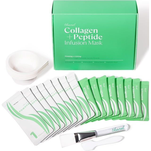 Set de mascarillas faciales Ebanel Collagen Peptides, paquete de 8 unidades
