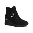 thumbnail image 1 of Unique Bargains Women's Platform Buckle Decor Wedge Heels Ankle Boots, 1 of 7