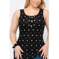 thumbnail image 3 of Plus Size Ribbed Knit Henley Tank Tops With Lace Trim - Black  White Hearts, 3 of 5