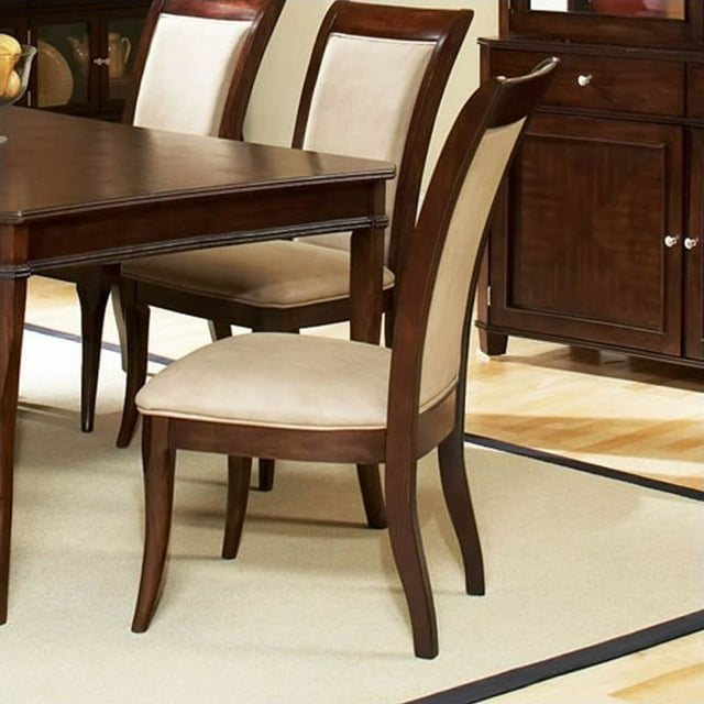 Steve Silver Company Marseille Cream Fabric Dining Chair in Cherry