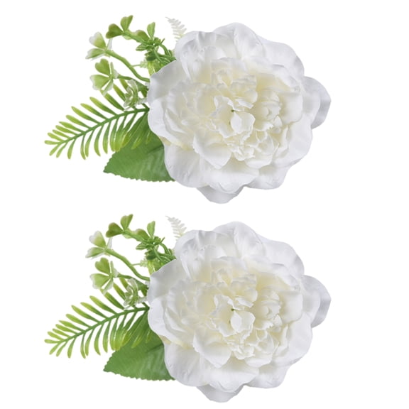 YongCo 2pcs Decorative Artificial Florals Curtain Tiebacks Buckles Window Drapery Holdbacks Clips for Home and Wedding Decors
