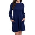 thumbnail image 2 of Elsie & Zoey Sheena Crew Neck Cable Knit Long Sleeve Sweater Dress for Women, 2 of 7