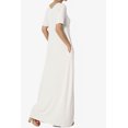 thumbnail image 4 of TheMogan Women's S~3X Soft Jersey Oversized V-Neck Short Sleeve Maxi Dress W Pocket, 4 of 6