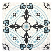 MTO0551 Modern 8X8 Mediterranean Circular Baby Blue Black Light Gray White Matte Cement Tile