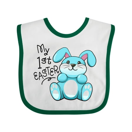 

Inktastic My 1st Easter Cuddly Blue Bunny Gift Baby Boy or Baby Girl Bib