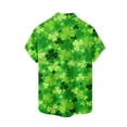 thumbnail image 3 of WREESH Men's Button Down Shirt Casual St. Patrick's Day Shirt Shamrocks Print Beach Shirt Turndown Short Sleeve Shirt Green, 3 of 3