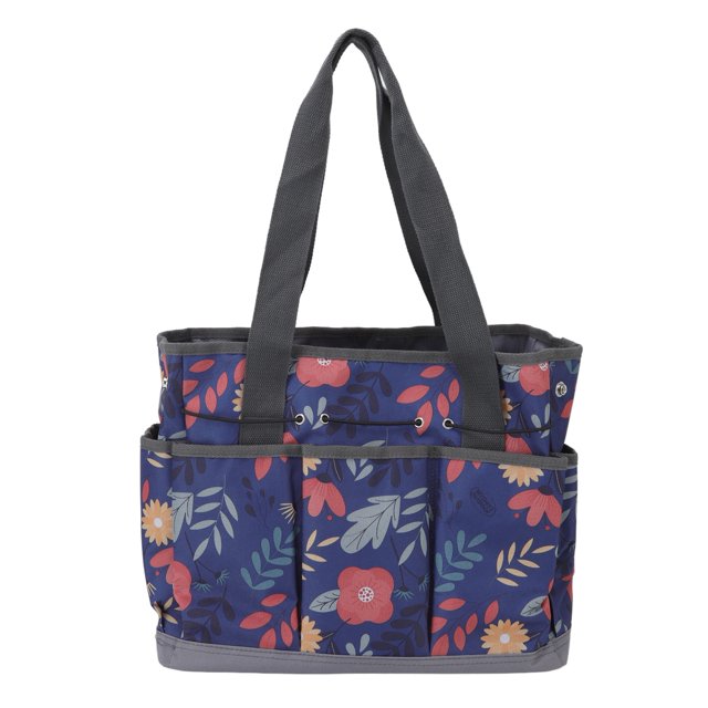 Bolsa de transporte de herramientas resistente al desgaste, con bolsillos, de color azul, organizador de herramientas de jardinería resistente