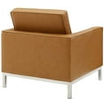 thumbnail image 2 of Modway Loft Tufted Vegan Leather Upholstered Living Room Armchair in Silver Tan, 2 of 8
