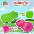 thumbnail image 2 of Power Your Fun Capybara Squishy Stress Balls 2 Pack, Fidget Toys for Kids and Adults, Stocking Stuffers (Pink, Green), 2 of 8