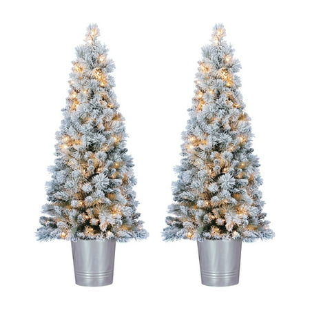 Home Heritage 4.5 Feet PVC Pre Lit Artificial Christmas Tree w/ Stand (2