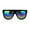 oil slick Mirrored, variant on Mirrored Lens Boyfriend Fit Flat Top Diva Mafia Mob Sunglasses Peach Mirrored