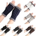 thumbnail image 5 of Winter Arm Warmers Warm Fingerless Gloves Hand Crochet, 5 of 5