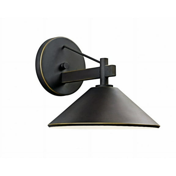 Kichler Ripley 9" 1 Light Olde Bronze Outdoor Wall Sconce with Metal Shade