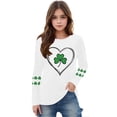 thumbnail image 3 of Blusas y camisas de manga larga con cuello redondo, moda del Día de San Patricio, blusa informal con estampado bonito de manga larga para niños y niñas., 3 of 5