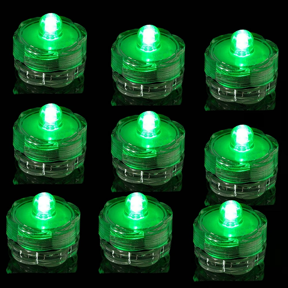 SUPER Bright LED Floral Tea Light Submersible Lights For Party Wedding (Green, 20 Pack) By