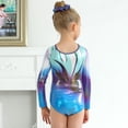 thumbnail image 5 of Ingzy Girls Gymnastics 3-Piece Leotard Set - Long Sleeve Sparkly Rhinestone Outfit with Shorts & Hairband | Ballet Dance Biketard Activewear for 5-12 Years, 5 of 9