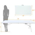 thumbnail image 2 of JERFIT 8ft Folding Table, Heavy Duty Portable Camping Table with 300lbs Capacity, White Plastic Fold in Half Table for Outdoor Picnics, Parties, Events, 2 of 4