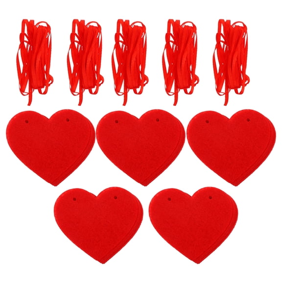 Uonlytech 5Sets Red Heart Garland Decoration Made from Durable Nonwoven Fabric for Valentines Day and Wedding Romance