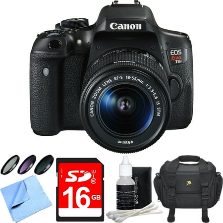 Compact Filter Case - Canon EOS Rebel T6i Digital SLR Camera w/ EF-S 18-55mm IS STM Lens Bundle includes Camera, Lens, 58mm Filter Kit, Compact Gadget Bag, 16GB SDHC Memory Card, Lens Cleaning Kit and Beach Camera Cloth