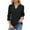 Black, variant on qolati Women's 3/4 Sleeve Blouses 2024 Summer V Neck Tunic Tops Eyelet Ruffled Loose Fit Casual Work Shirts for Women