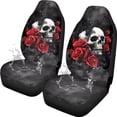thumbnail image 7 of Uorisanigo Red Skull Rose Car Front Seat Covers Waterproof Car Seat Cover for Front Seat Set of 2 Removable Automotive Accessories Elastic Fabrics Universal Fit Most Cars,SUV, Trucks, 7 of 7