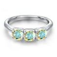 thumbnail image 3 of Gem Stone King 925 Sterling Silver Mercury Mist Mystic Topaz Engagement Ring for Women | 1.65 Cttw | Round 5MM | Gemstone November Birthstone | Size 6, 3 of 6