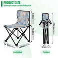 thumbnail image 3 of 600D Oxford Camping Chair Portable Foldable Chair Supports 220 lbs for Picnic, Fishing, Backpacking Peach and Blue Rhombus, 3 of 8