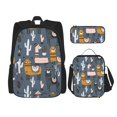 thumbnail image 1 of Easygdp Llama and Cactus Mochila para Niños y Niñas con Set de Caja de Almuerzo y Estuche para Lápices 3 en 1, Mochila Escolar Estampada para Adolescentes, 1 of 7