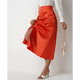 thumbnail image 4 of Falda de Satén de Seda con Cintura Alta y Cremallera para Mujer. Color Naranja M, 4 of 7