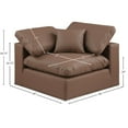 thumbnail image 3 of Meridian Furniture Comfy Brown Vegan Leather Corner Chair, 3 of 12