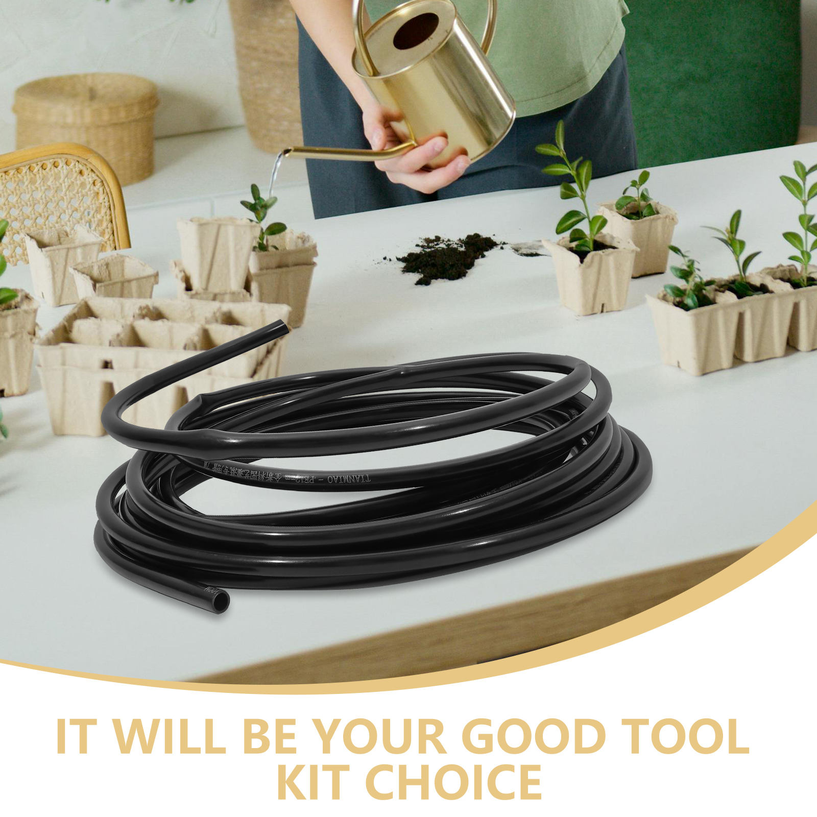 ELAYARD 1 Roll Garden Irrigation Pipe PE Black Watering System for Homeowners