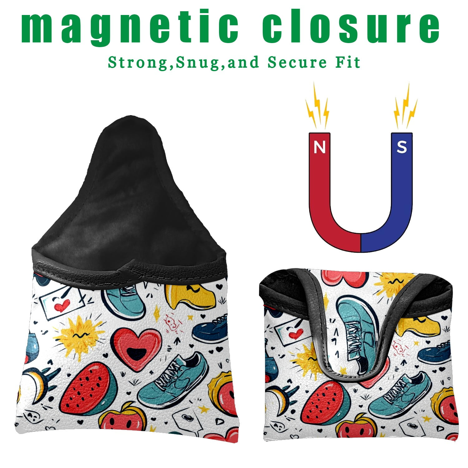 Golf Mallet Putter Cover Premium Leather Golf Putter Head Cover with Magnetic Closure, Golf Cover for Men and Women Cool