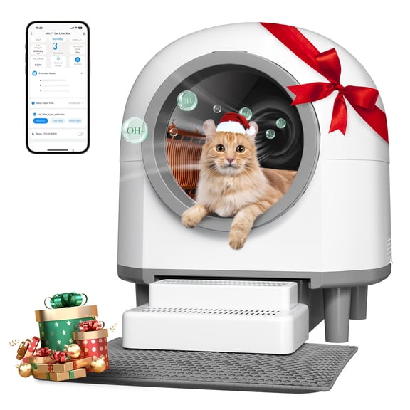 Extra Large Self-Cleaning Litter Box - App Control Ambient Lighting Odor-Free for Multiple Cats