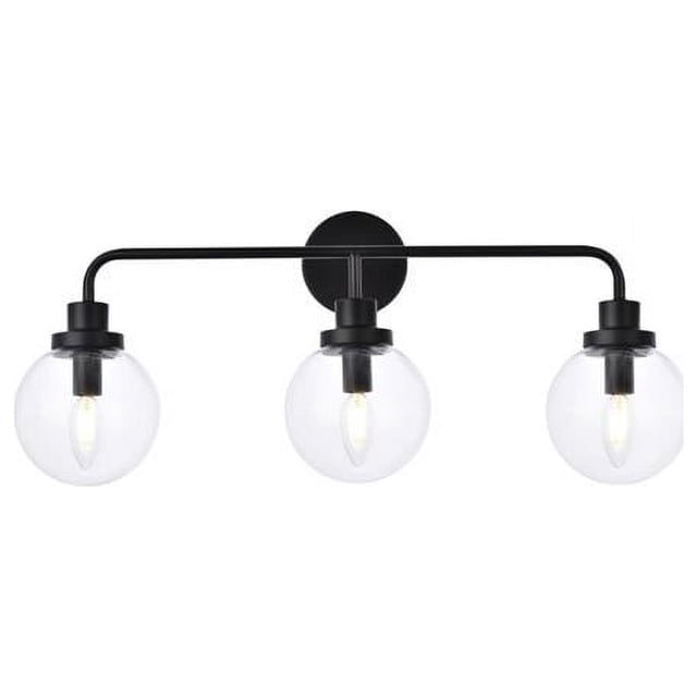 Living District Hanson Midcentury Modern 3 Lights E12 Black Bath Sconce