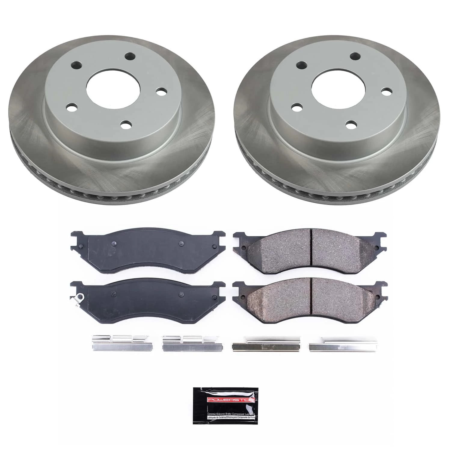 PowerStop Front Semi-Coated Rotor and Low-Dust Ceramic Brake Pad Kit SC5143