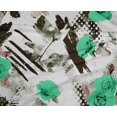 thumbnail image 4 of oneOone Polyester Lycra Green Fabric Geometric & Rose Floral Fabric For Sewing Printed Craft Fabric By The Yard 56 Inch Wide, 4 of 4