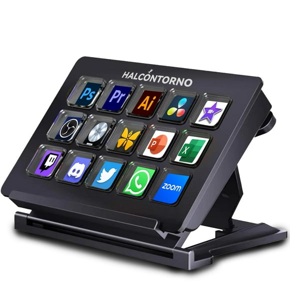 HALCONTORNO Stream Dock - Steamdeck for PC Mac, Wired Streaming Controller for Content Creators Gamers, Programmable Macro Keyboard, Streaming Gaming Setup Accessories, OBS Studio YouTube
