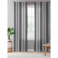 thumbnail image 5 of Sheer Curtains 96 Inches Long, Black Grey Striped Semi Sheer Curtains Light Filtering Window Treatment, Farmhouse Modern Stripes Art Privacy Voile Drapes for Living Room Bedroom 52x96 Inch, 5 of 7