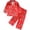 Red, variant on Dakiuu Boys Girls Christmas 2 Pcs Satin Pajamas Set Baby Toddlers Xmas Tree Santa Print Ice Silk Long Sleeve Button Down Shirt Tops and Wide Leg Pants Festival Sleepwear Loungewear Kids Winter Fall