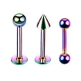 thumbnail image 3 of 8 piezas de material acero inoxidable multicolor / labio / de aro para cejas Stud Tragus Piercings de barra recta 10mm, 3 of 8