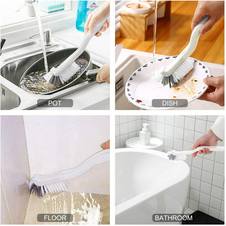 2Pcs Cleaning Brushes, Multi-Purpose Right Angle Brush Scrubbing Kitchen  Coffeeroom Tearoom Deep Cleaning Edge Corner Crevices Grout Scrub Bottle  Cup