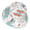 thumbnail image 3 of Easygdp Music Lover Dinosaur Double-Sided Reflective Fisherman Hat for Outdoor and Night Walking, Unisex, 3 of 9