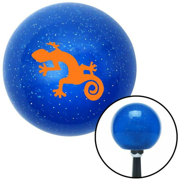 Bouton de Changement de Vitesse en Flocons de Métal Bleu Gecko Orange avec M16 x 1,5 Insert Levier de Vitesses Automatique Manuel