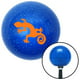 Bouton de Changement de Vitesse en Flocons de Métal Bleu Gecko Orange avec M16 x 1,5 Insert Levier de Vitesses Automatique Manuel – image 1 sur 1